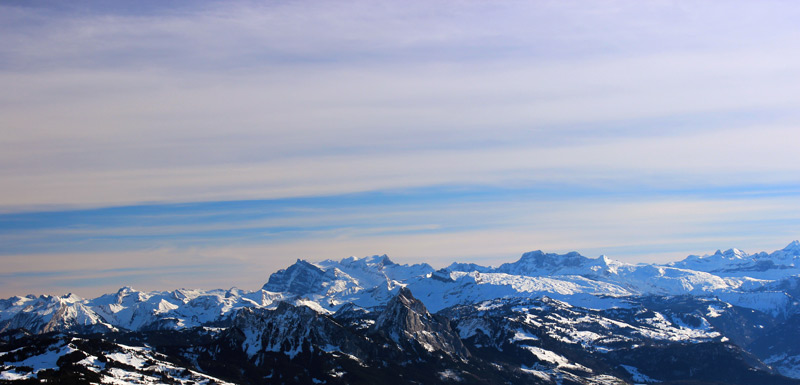 Sicht von der Rigi Richtung Glaner Alpen / Gl&auml;rnisch